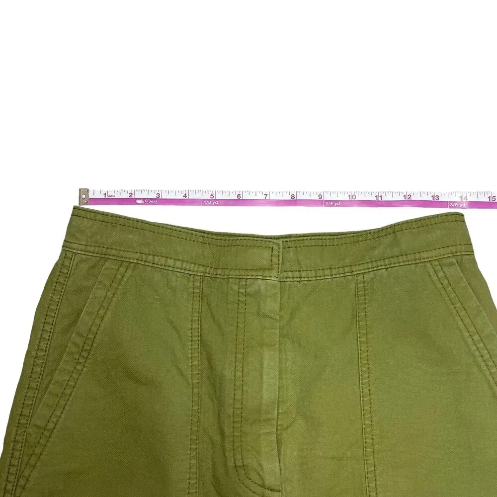 J CREW Olive Green Denim Skirt Women’s Size 0 - Picture 5 of 9